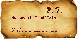 Matkovich Tomázia névjegykártya